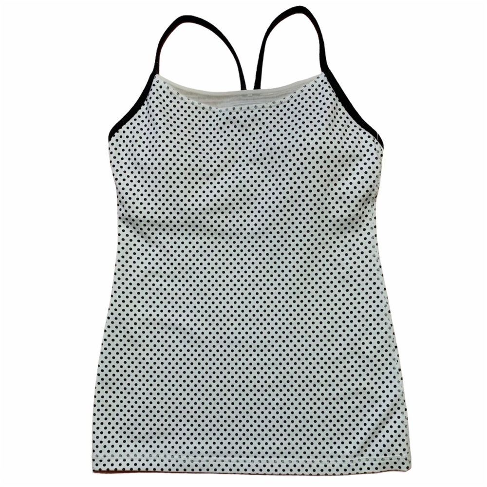 Lululemon Power Y Tank in Black / White Polka Dot